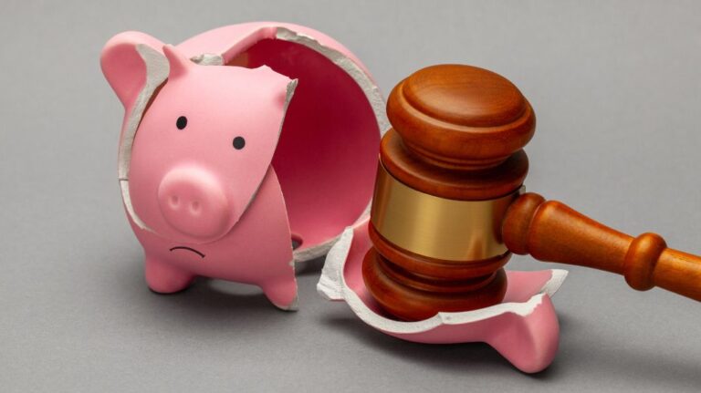 Broken Piggy Bank and a Gavel