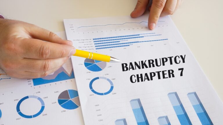 Bankruptcy chapter 7 is shown using a text