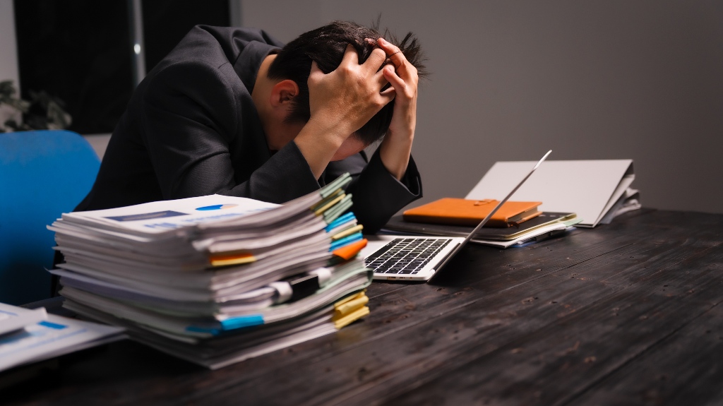 stressed young man