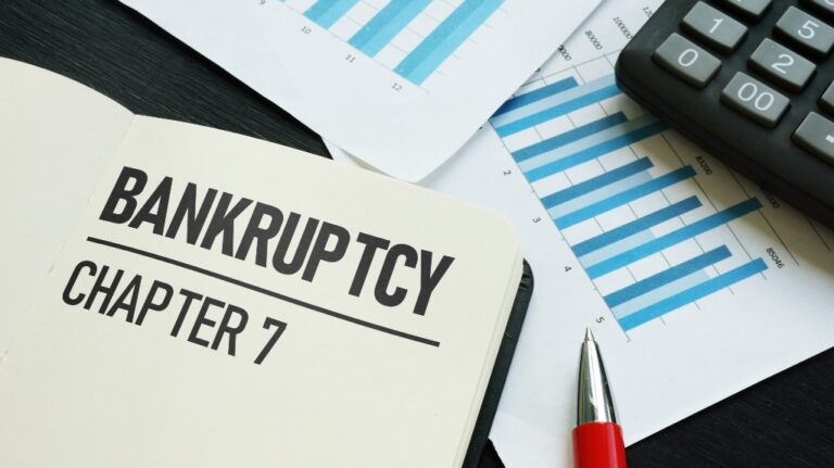 Bankruptcy chapter 7 is shown using a text